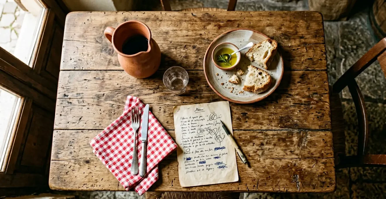 Menu scritto a mano su carta semplice in una trattoria italiana autentica