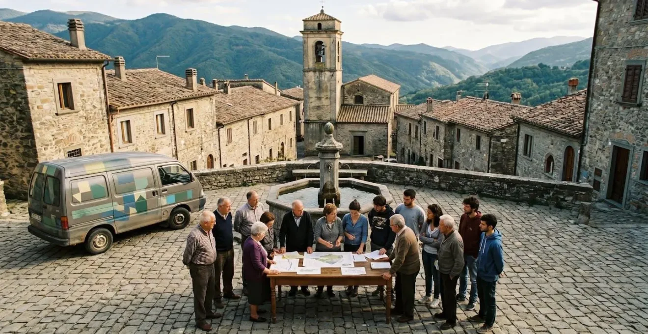 Gruppo di abitanti del borgo organizza servizi condivisi in piazza storica