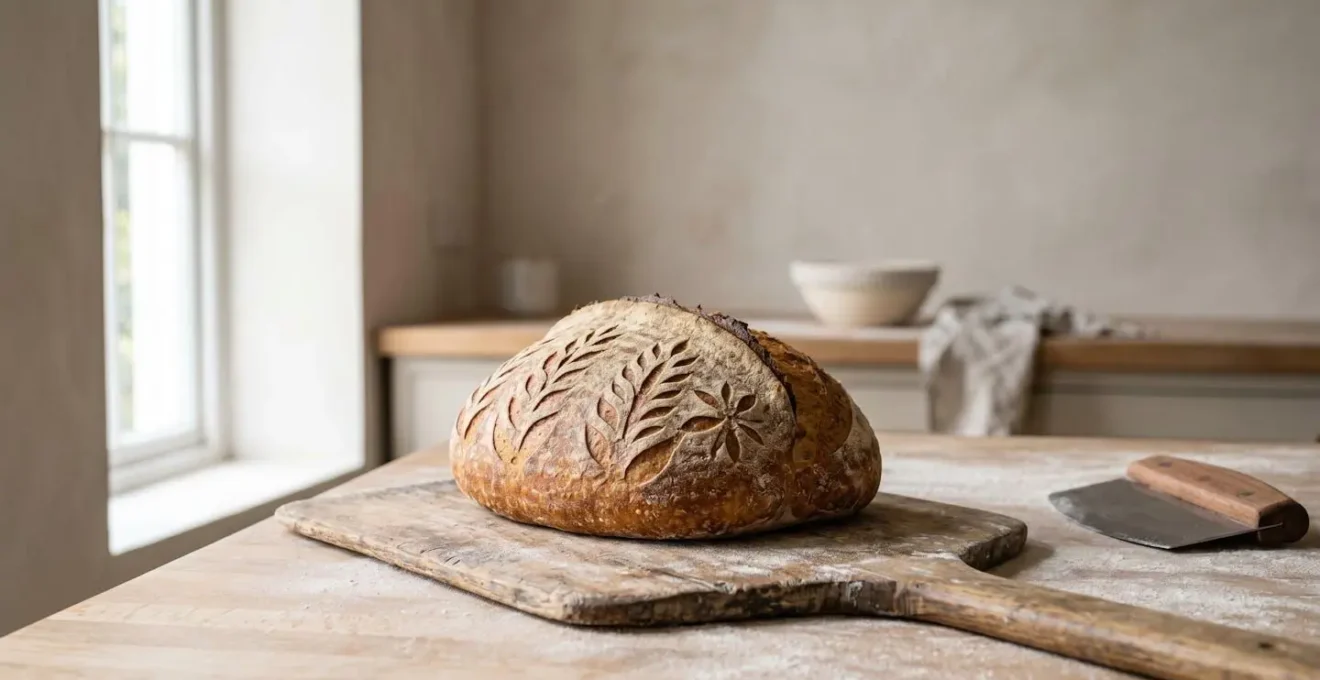 Dettaglio del taglio sul pane con lametta prima della cottura